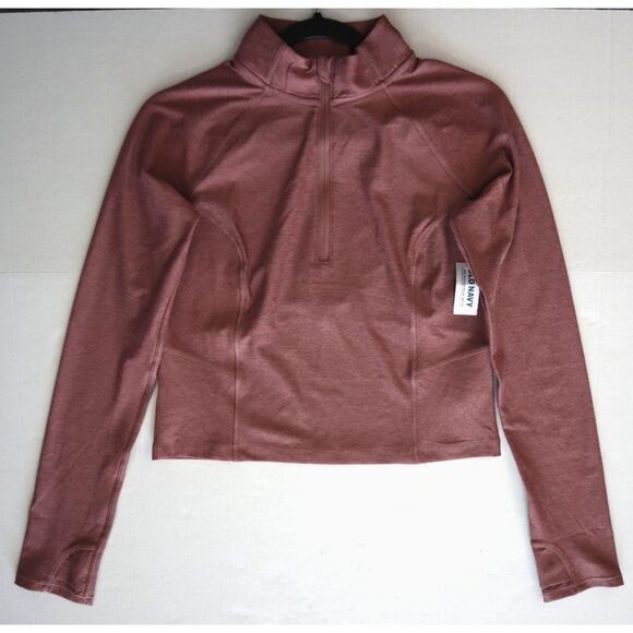 Old Navy 724652 Women's Sz S Mauve Heather CloudComfy Cropped 1/4 Zip Pullover - Picture 10 of 11
